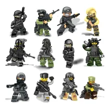 Best Offers 12PCS military minifigures blocks with weapon compatible with Legoe small building blocks assembling and military Best Offers 12PCS military minifigures blocks with weapon compatible with Legoe small building blocks assembling and military
