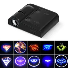 1 пара двери автомобиля Добро пожаловать светодиодный светильник Бэтмен Супермен Спайдермен Халк Мультфильм логотипы Призрак Тень проектор огни для Декор автомобилей лампы