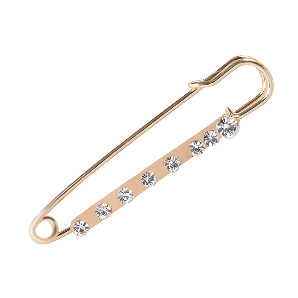 Stunning Crystal Safety Pin Scarf Coat Gown Clip Collar Lapel Pin Wedding Party Men Women Clothing Decorations