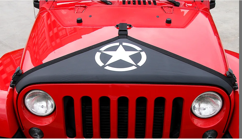 SHINEKA капюшон крышка бюстгальтера Звезда Флаг США Крышка двигателя автомобиля украшение головы холст для Jeep Wrangler JK 2007