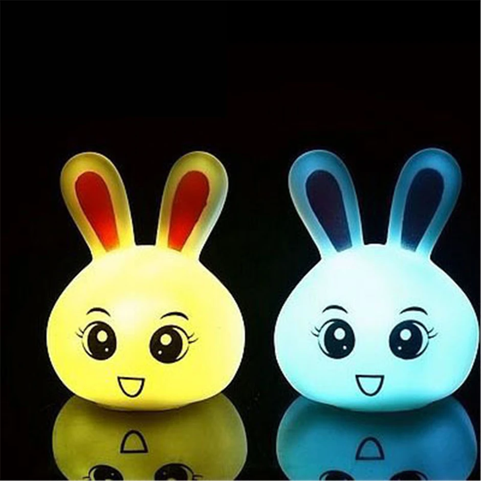New Kids Toys Rabbit LED Colorful Lights Night Light RGB Lamps with