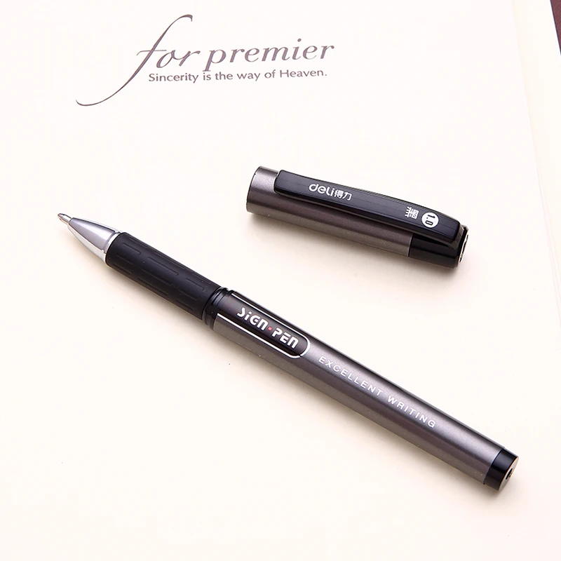 Гелевые ручки, жирные, черные чернила, 1,0 мм, ручки для подписи