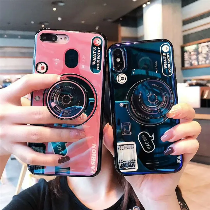 

Blue Ray Camera Case For Xiaomi Redmi Note 4X Redmi 4X Case Luxury Stand Holder Soft Silicone Case For Redmi Note 4 4X Coque
