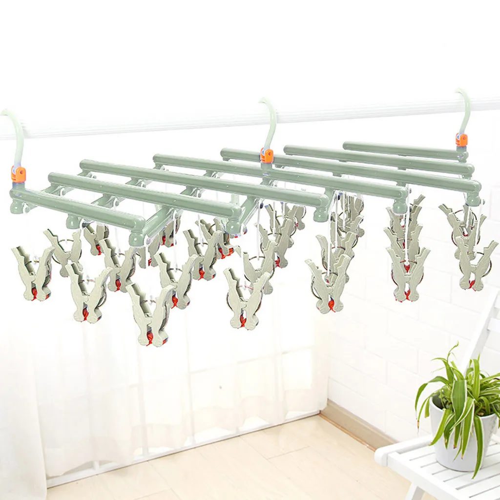 

Clothes Hanger Drying Racks For Clothes Retractable Roller Laundry Hanger Drying Racks Foldable 29 Clips Hanging Dryer Jun04