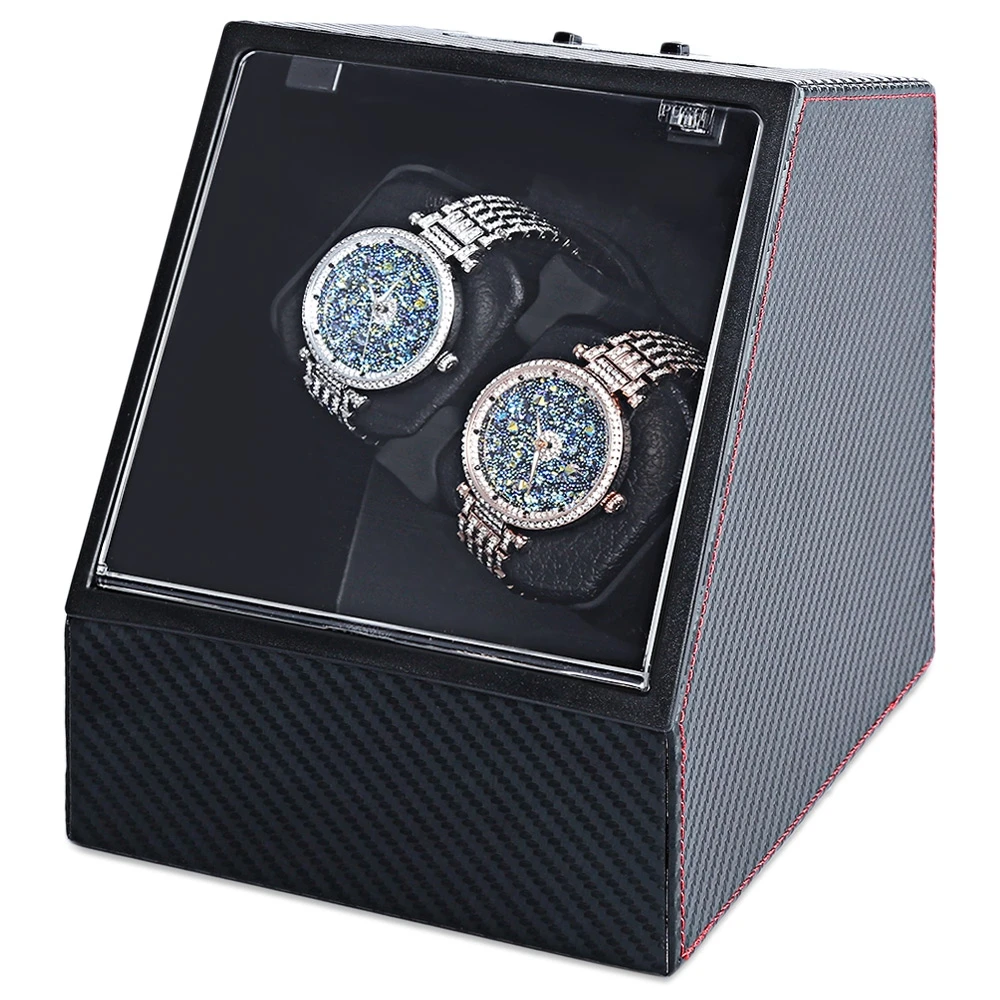 Prix pour En Fiber De carbone Auto Silencieux Remontoir Irrégulière Forme Couvercle Transparent Montre-Bracelet Boîte avec L'UE Plug Prix pour En Fiber De carbone Auto Silencieux Remontoir Irrégulière Forme Couvercle Transparent Montre-Bracelet Boîte avec L'UE Plug