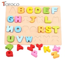 TOFOCO детская ранняя образовательная деревянная головоломка игрушки цветные цифры A до Z изучение букв деревянная цифровая доска лучший подарок