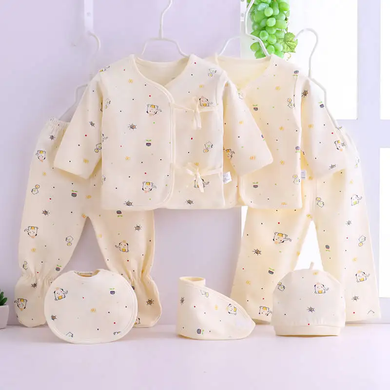 Emotion Moms Cotton Baby Clothing Set Newborn Babyboy Romper Toddler Clothes Spring Summer Babygirl 7pcs/set