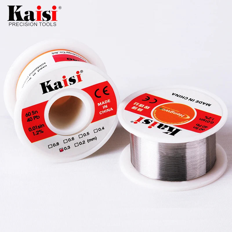 Kaisi Flux 1.2% Rosin Core Tin Lead Solder Wire Sn60 / Pb40 for Welding Works (0.3mm / 0.4mm / 0.5mm / 0.6mm Optional) Kaisi Flux 1.2% Rosin Core Tin Lead Solder Wire Sn60 / Pb40 for Welding Works (0.3mm / 0.4mm / 0.5mm / 0.6mm Optional)