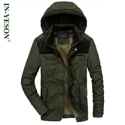 В yeson бренд Военная Униформа парка Для мужчин Утепленные Пальто Высокое качество хлопок-ватник с капюшоном зимняя куртка Для мужчин