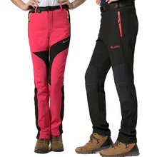 Зимние открытый эластичный Штаны Большие размеры для мужчин флис толстый теплый Soft Shell Пеший Туризм Штаны ветрозащитный дышащий восхождение Мотобрюки