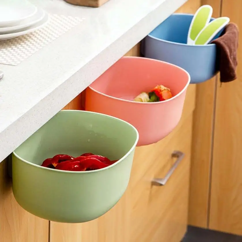 

New Develop Hanging Kitchen Cabinet Door Trash Rack Style Storage Garbage Boxs Organizador Cozinha Kitchen Organizer Supplies