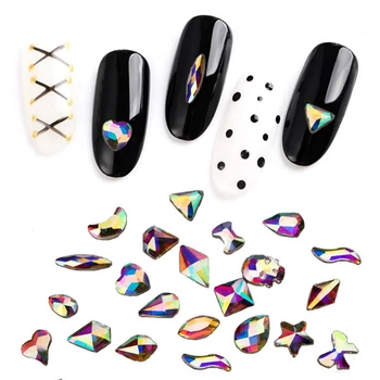 

50pcs Crystal AB 3D Nail Art Rhinestones Gems Flatback Stones DIY Decorations Manicure Diamon Mixes Shapes