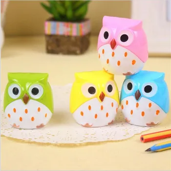 

24Pcs/lot Kawaii Owl Pencil Sharpener Colorful Sharpener Creative Gifts For Kids School Supplies