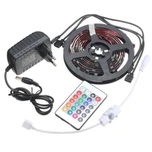 4PCS RGB LED Strip Light TV 5050 SMD Kitchen Under Cabinet Background Fish Tank Kits With IR Remote Controller 12V Power