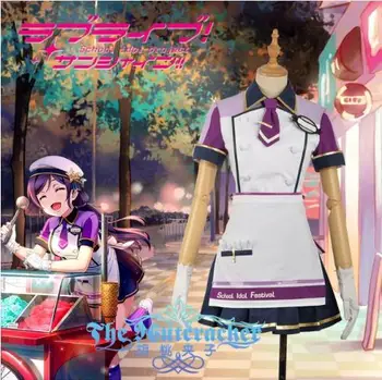 

Hot Anime Lovelive! Tojo Nozomi Cosplay Costumes Ice Cream Unawakened Lovely Maid Dress Uniform Clothing In Stock Or Custom-Make