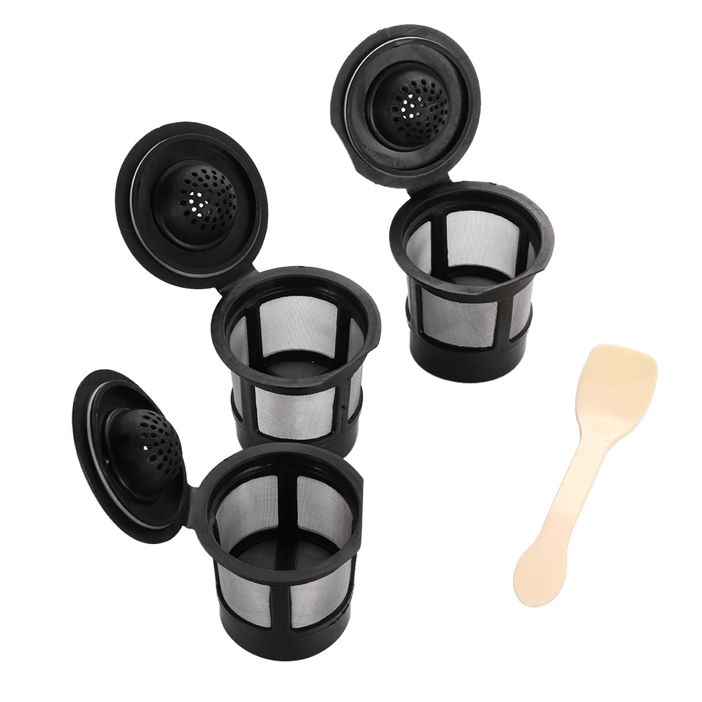 

3PCS/Set Reusable Replacement Coffee Filter Refillable Capsules Holder With Spoon For Keurig K-Cups Kitchen Accessories