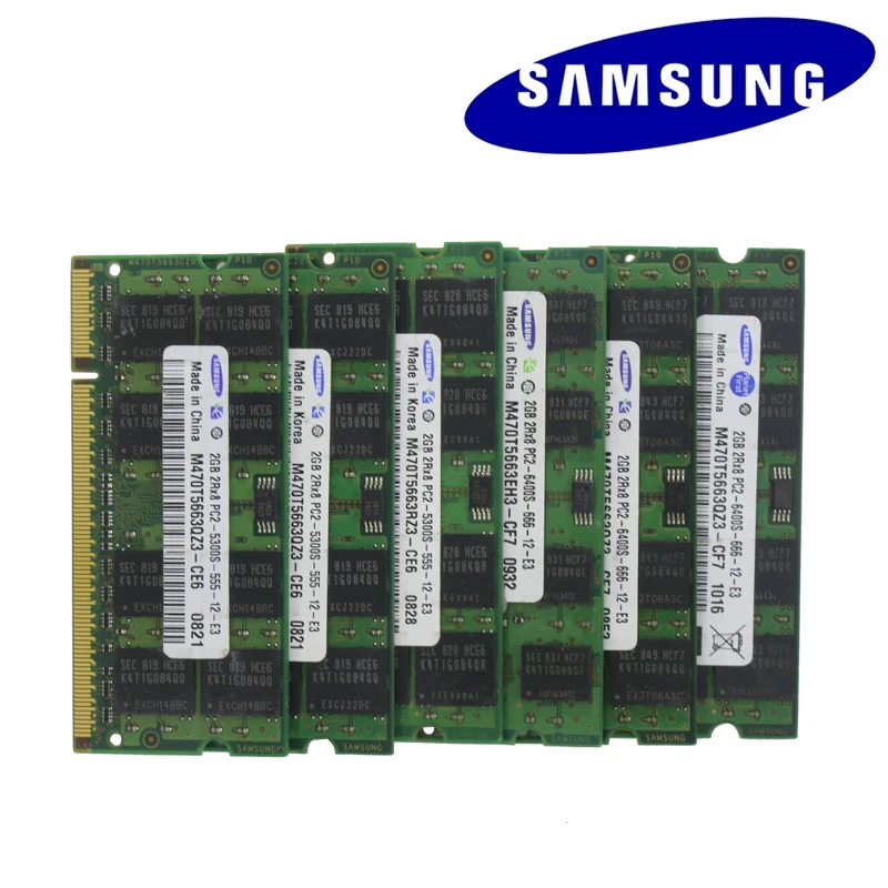 Samsung ноутбук Оперативная память DDR2 800 667 МГц pc2 5300s DDR3 1333 1600Mhz 1 ГБ 1G 2G B 2G 4GB 4G(2 шт* 2G B) PC3 10600s 12800s