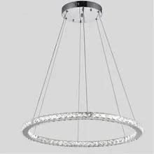 Современный D60cm D70cm D80cm светодиодный Люстра в форме кольца 30 Вт 36 Вт 42 Вт светодиодный хрустальные люстры хромовые потолочные chandelire освещение