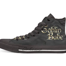 Лабиринт Гоблин Babe(черный bg) Повседневная Высокая холщовая обувь кеды для Прямая