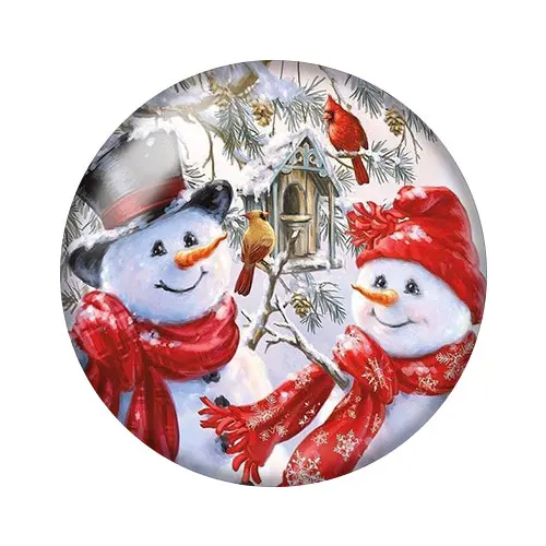 Модный красивый Рождественский Снеговик, 10 шт., 12 мм/18 мм/20 мм/25 мм, круглый стеклянный кабошон для фото, демонстрация, плоская задняя часть, изготовление, ZB0582 - Цвет: F