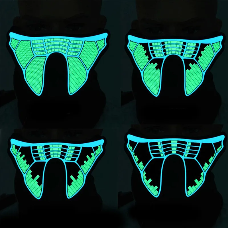 

Halloween LED Mask Cold Light EL Music Sound Control Luminous Mask Light Up Bar Party Supplies Riding Warm Mask