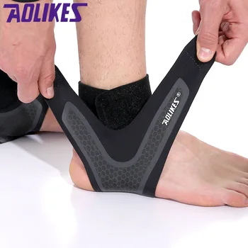 AOLIKES 1 Pcs Sport Onder Druk Enkel Ondersteuning Protector Met Elastische Bandage Dunne Voor Mannen Vrouwen Fietsen Run Anti Verstuiking Letsel