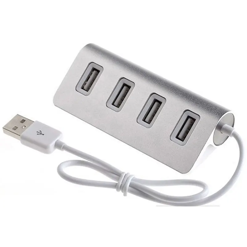 EASYA Micro USB Hub 2,0 высокоскоростной адаптер многопортовый usb-адаптер портативные концентраторы USB 4 порта серебро для ноутбука ПК использование компьютера