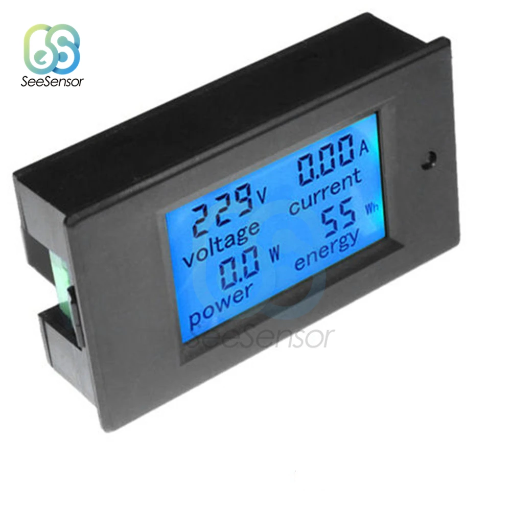 

20A 50A AC 80-260V DC 6.5-100V LCD Digital Voltmeter Ammeter Wattmeter Power Energy Tester Amps Volt Current Voltage Meter