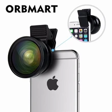 ORBMART универсальный зажим профессиональный HD объектив камеры комплект 0.45x супер широкоугольный объектив+ 12.5x Супер Макро объектив линзы мобильного телефона