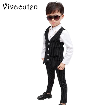 

Flower Boys Suit for Weddings Prom Birthday Party Clothes Children Slim Fit Suit Sets Kids Tuxedo Formal Vest Pants 2Pcs Costume