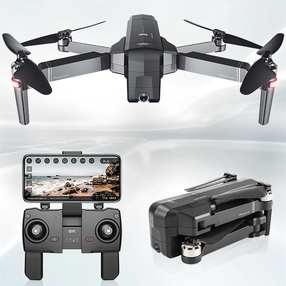 SJRC F11 Дрон на ру с GPS Камера HD1080P Wi Fi FPV Quadcopter селфи складной безщеточный