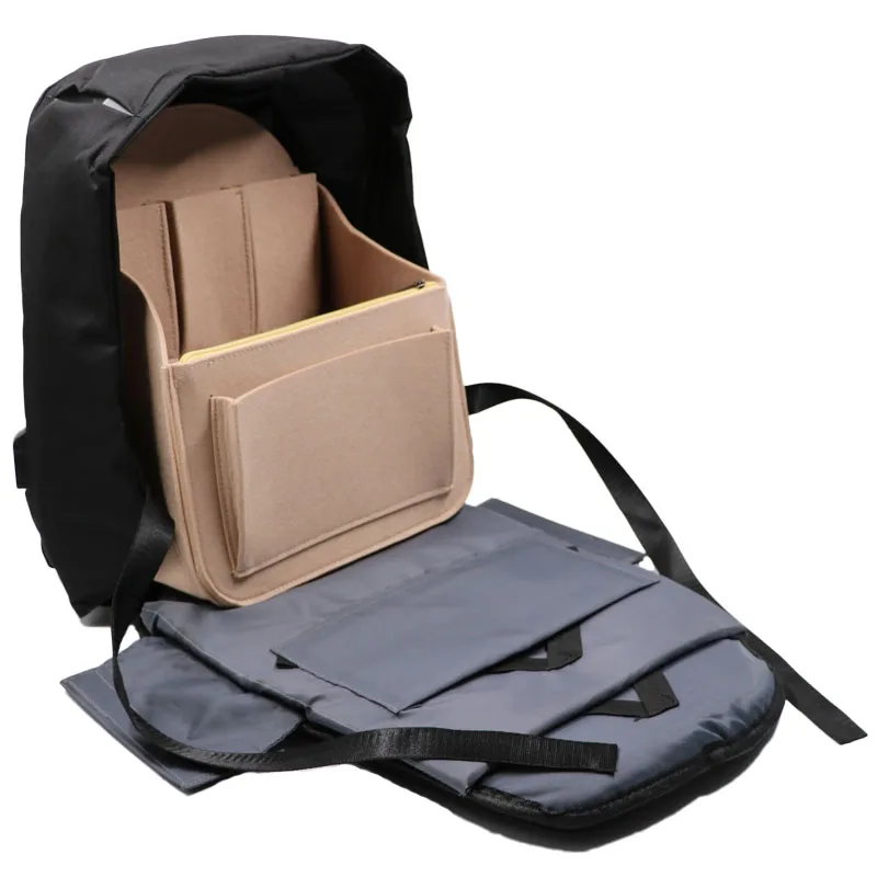 Войлочная дорожная сумка, рюкзак со вставками-органайзером, кошелек-органайзер для мужчин, женский рюкзак для мам, сумка-тоут на плечо, сумка-Органайзер