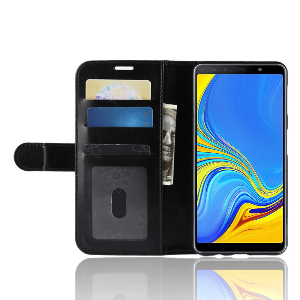 Чехол A750 для Samsung Galaxy A7 2018 чехлы бумажники стильные откидные Кожаные книжки с