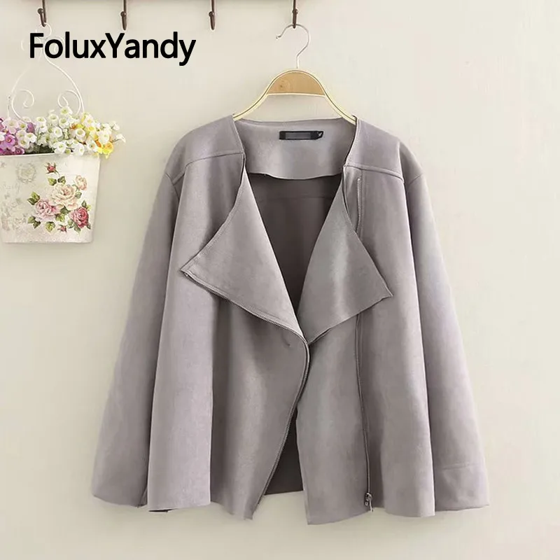 

Coats and Jackets Women Casual Zipper Plus Size Long Sleeve Asymmetrical Autumn Jacket Outerwear KKFY3040