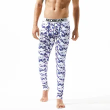 SEOBEAN, бренд, мужские хлопковые кальсоны, эластичные камуфляжные штаны, леггинсы, мужские теплые термобелье, камуфляжное нижнее белье, нижние брюки