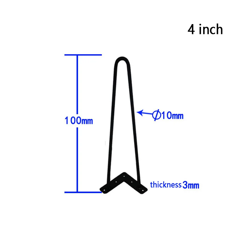 1 шт., размер: 4/12/16 дюймовое железо Металлический Стол ног аксессуары для дома простые ножки стола современная мебель провода ноги - Цвет: 4 inch
