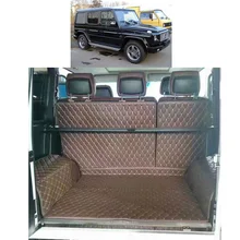 lsrtw2017 leather car trunk mat cargo liner for mercedes benz G500 G350d G55 G63 G65 AMG 2004-2017 2016 2015 2014 w463 463 2pcs for mercedes benz g63 amg performance edition side sports stripe w463 g65 skirt vinyl decals sticker black 5d carbon
