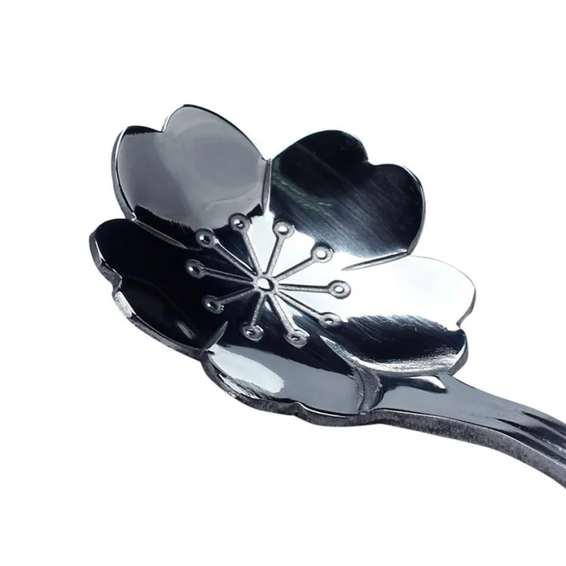 

1pc Vintage Flower Shape Icecream Tea Coffee Small Condiment Spoons Sugar Soup Christmas Gifts Party high quality free ship M5