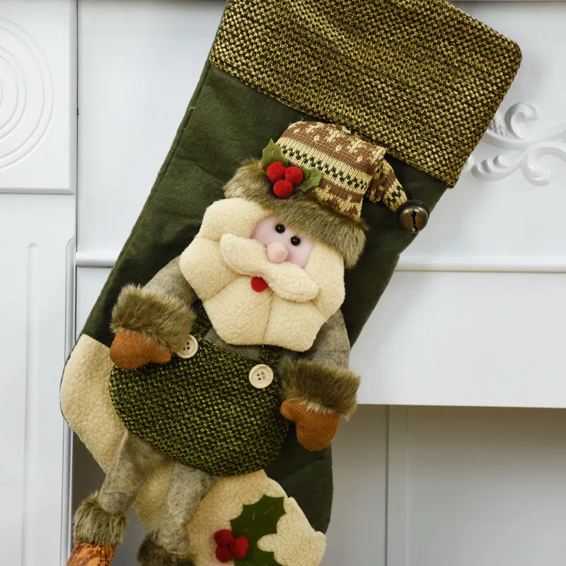 Носки Санта-Клауса рождественские носки рождественские чулки носки конфеты Санта Клаус подарочные сумки Рождественская елка висячие украшения