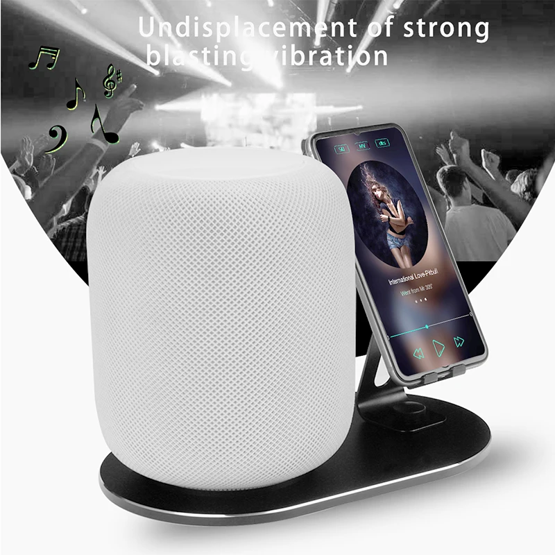 

2 in 1 Stainless Steel Stand for Apple Homepod Smart Speaker Holder Accessories Anti-Slip Metal Pad Platform Bracket for iphone