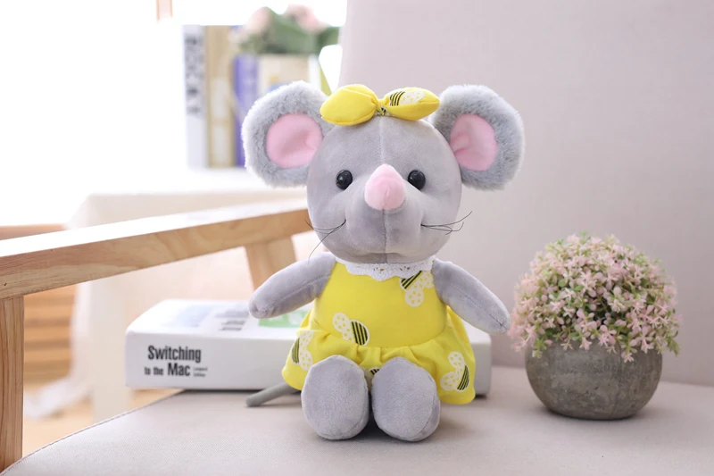 1 шт., 25 см, милая плюшевая игрушка с мышкой, мягкая игрушка в виде крысы, Kawaii, подарок на день рождения для детей, милая детская игрушка
