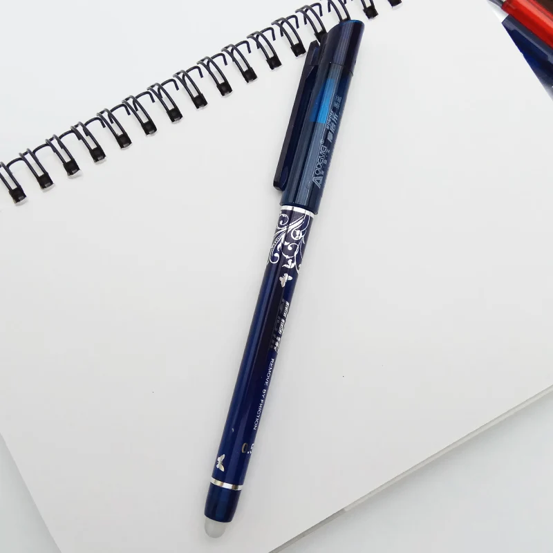 1 шт стираемая ручка 0,5 мм Пластиковые Креативные Волшебные гелевые ручки 4 цвета чернила Jel Kalem офисные школьные принадлежности материал Escolar Papelaria - Цвет: Ink blue