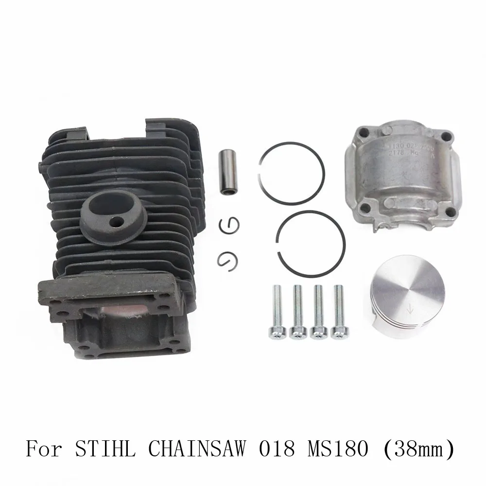 

For STIHL Chainsaw 018 MS180 1130 020 1208 Engine Cylinder Piston Ring Head Set