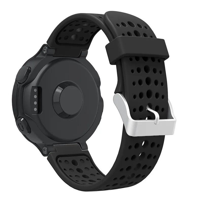 Silcone ремешки для часов Garmin Formerunner 220 230 235 620 630 ремешок монохромный силиконовые браслеты для часов с Круглый браслет с отверстиями - Цвет ремешка: black