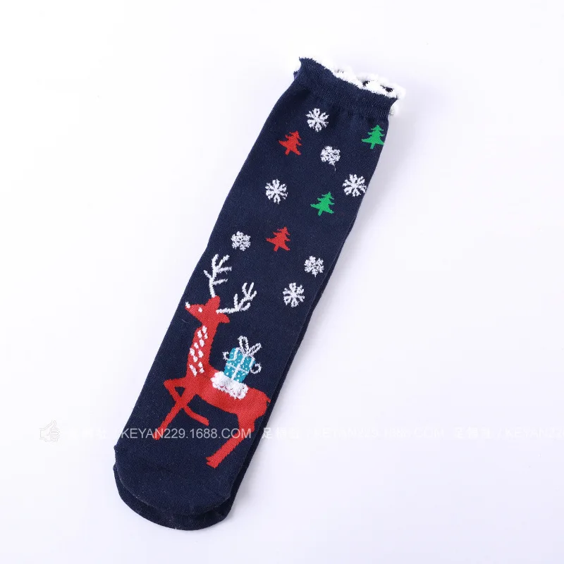 PEONFLY/теплые женские носки с героями мультфильмов kawaii милые японские рождественские носки счастливые носки с Рождеством забавный подарок на год, Прямая поставка - Цвет: Tibetan elk