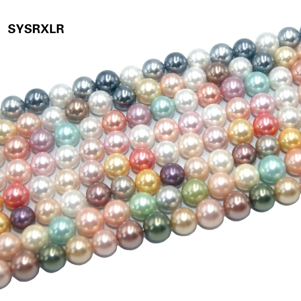 

Wholesale 17 Colors Natural Fresh Water Shell Simulated Pearl Beads For Jewelry Making DIY Bracelet Necklace 6/8/10/12 MM Strand