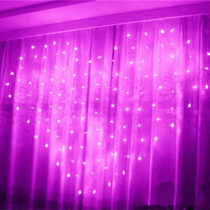 Heart-shaped LED fairy string curtain Light 2M*1.5M 124 Leds Valentine Xmas Christmas Wedding party window garland decor