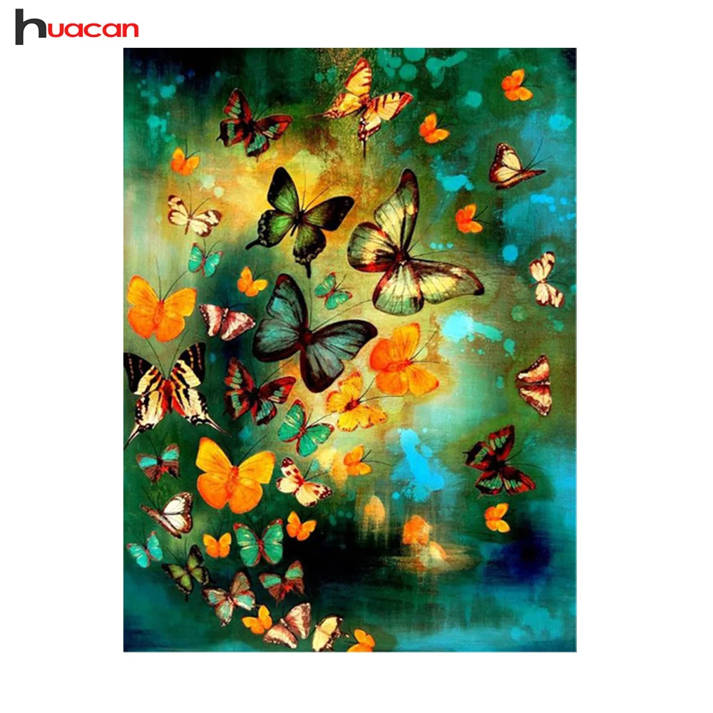 

Huacan Diamond Embroidery Full Square Resin Drill Diamond Mosaic Butterfly Pattern High Quality Home Decoration Children Gift