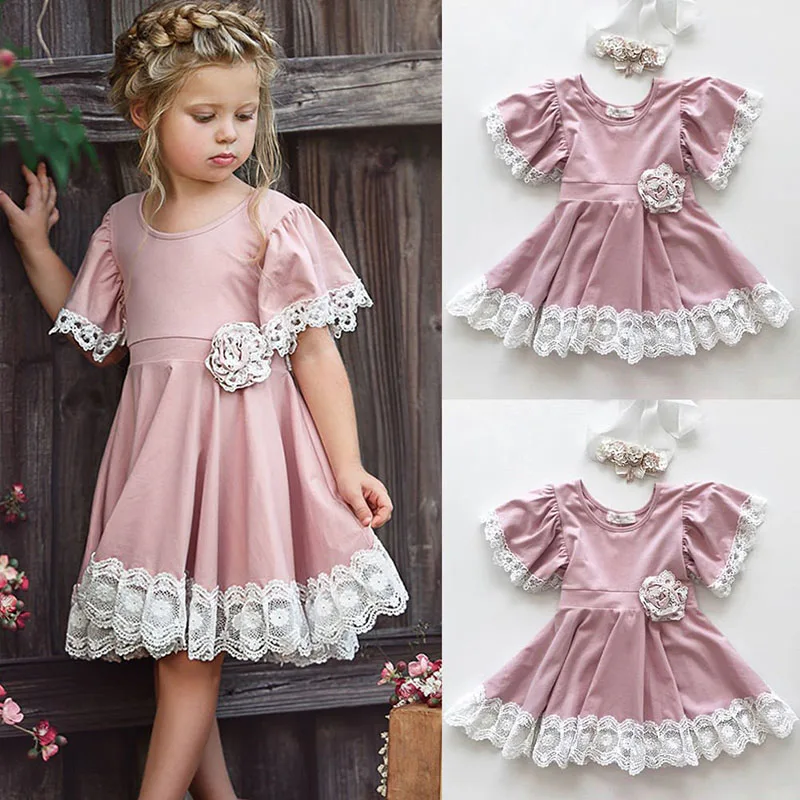 

Toddler Kids Baby Girls Dress 2019 Summer Princess Dresses For Girls Lace Party Tutu Dress Children Girl Clothes 1 2 3 4 Years