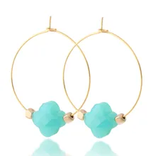 Four-leaf clover Earrings Natural stone earrings for women stainless steel brinco Crystal Earring Fashion Jewelry Four-leaf clover Earrings Natural stone earrings for women stainless steel brinco Crystal Earring Fashion Jewelry